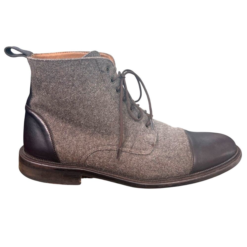 Taft Men’s Jack Boot Grey Wool Brown Leather Chukka Boot Size 43 US 10